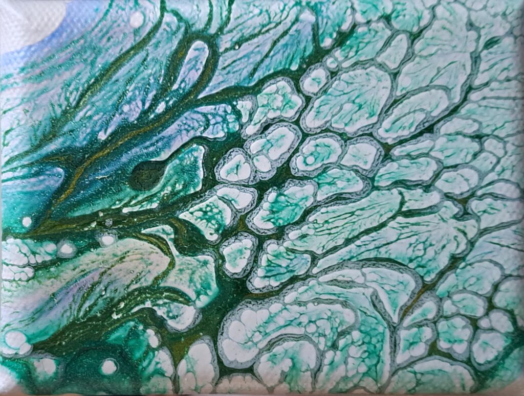 Abstract acrylic pour painting.