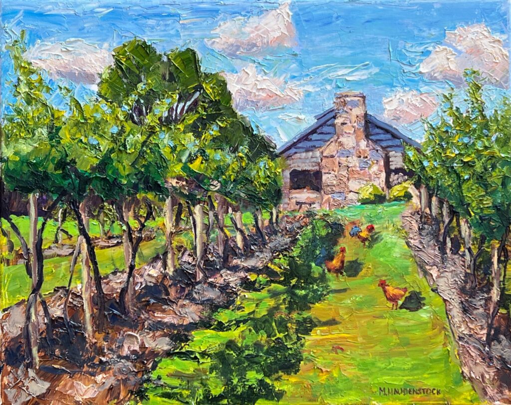 Painting of a winery